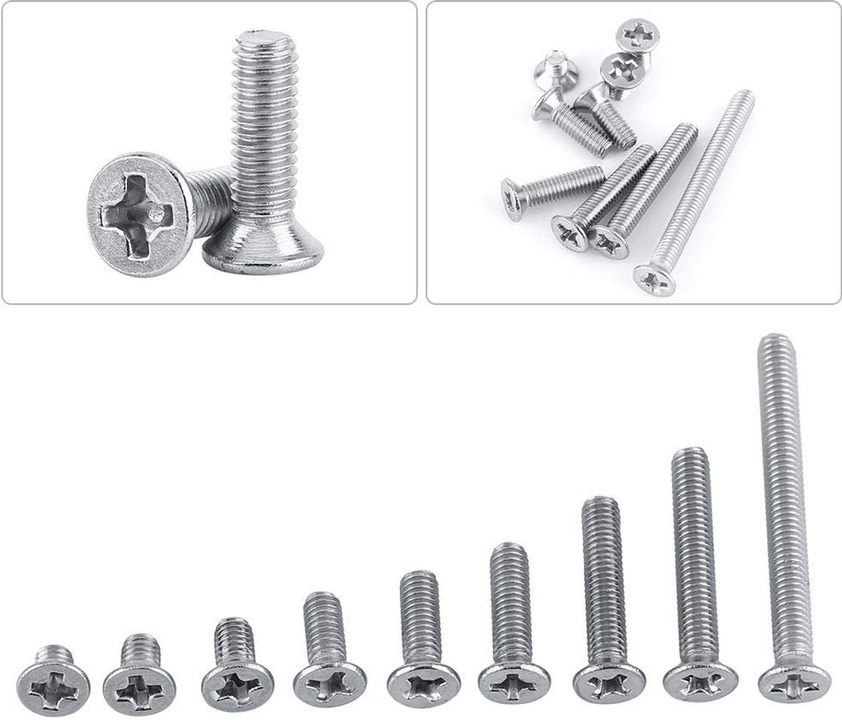 Dailygoods - M3 Machine Schroeven - Roestvrij Staal - 100 Stuks - Diverse Typen - Bevestigingsoplossingen - Voor Professioneel Gebruik - 6mm