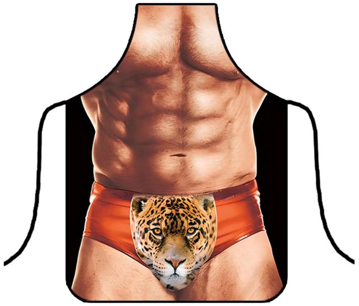 Dailygoods - Barbecueschorten 1 grappig cadeau voor heren: origineel barbecueschort, spier-keukenschort, waterdicht keukenschort verstelbaar