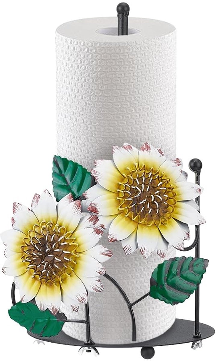 Dailygoods- Papieren Handdoekhouder Stevige Metalen Constructie - Tissue Houder Vierkant - Keuken Decor - Badkamer Accessoire - Zwart - Afmetingen 18x33 cm - Tissuehouder