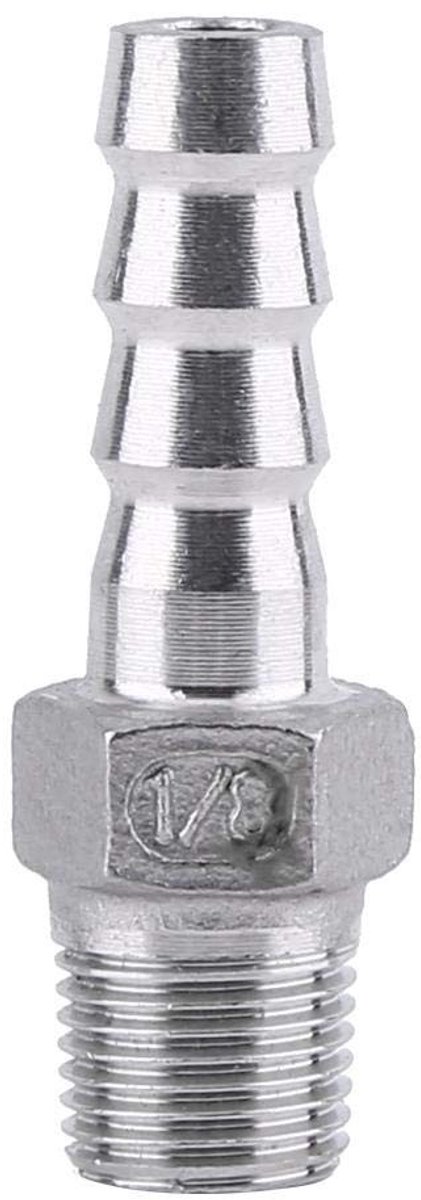 Dailygoods- Buisfitting Roestvrij Staal 304 - Male Draad - BSP - Slangverbinder - Antiroest - Verstelbaar - Voor Water/Gas/Liquid - Slangfitting