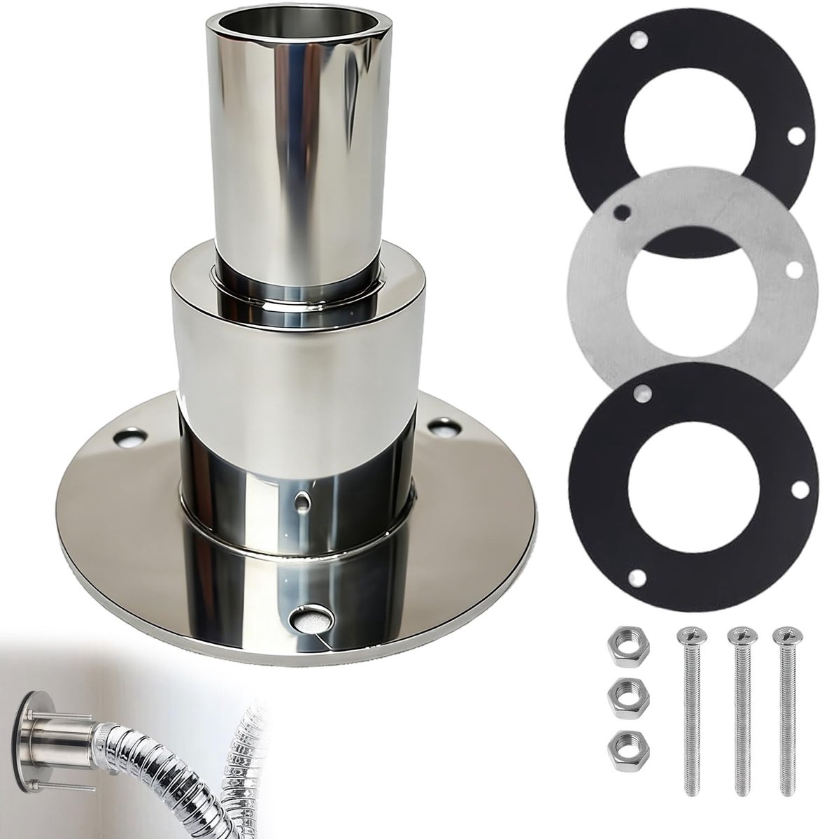 Dailygoods - Roestvrij staal 316 dieselverwarming standkachel uitlaatpijp, 24 mm standkachel uitlaat boot, door romp uitlaat huidaanpassing, diesel standkachel buisuitlaat, voor dieselverwarmingen, boten (rechte