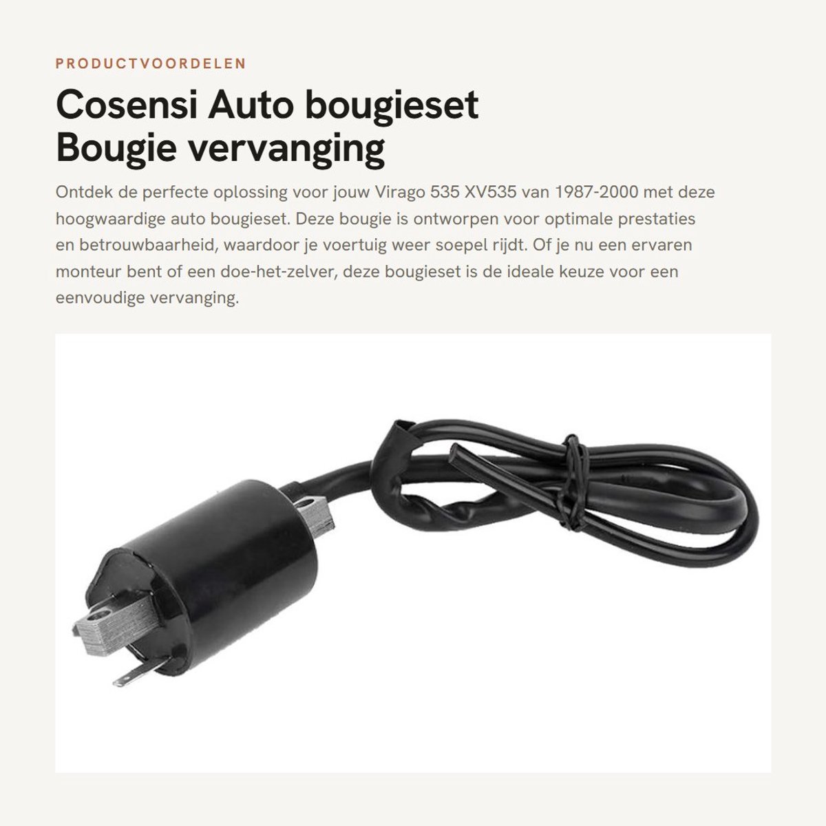 Dailygoods- Bougieset Hoogwaardig - Geschikt voor Virago 535/XV535 - Vervanging 1987-2000 - Materiaal ABS - Zwart - Inhoud 1 x ontstekingsspoel