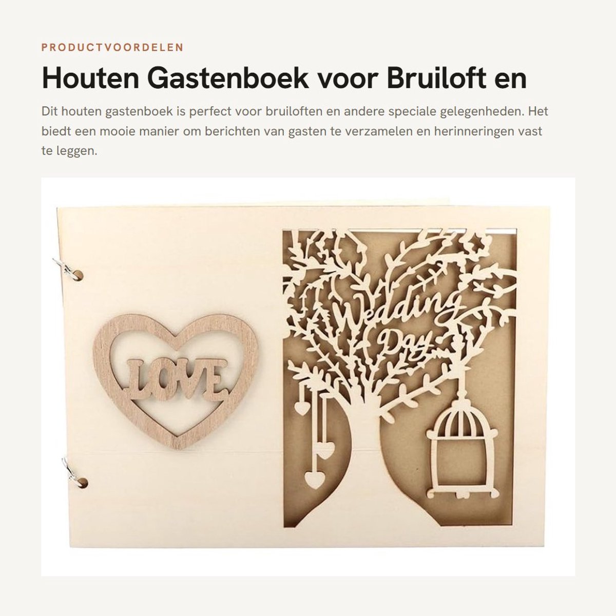 Dailygoods- Gastenboek Bruiloft - Houten Album - Buxus Materiaal - Decoratie Evenement - 100% Gloednieuw - Abstract Modellering - Trouwboek