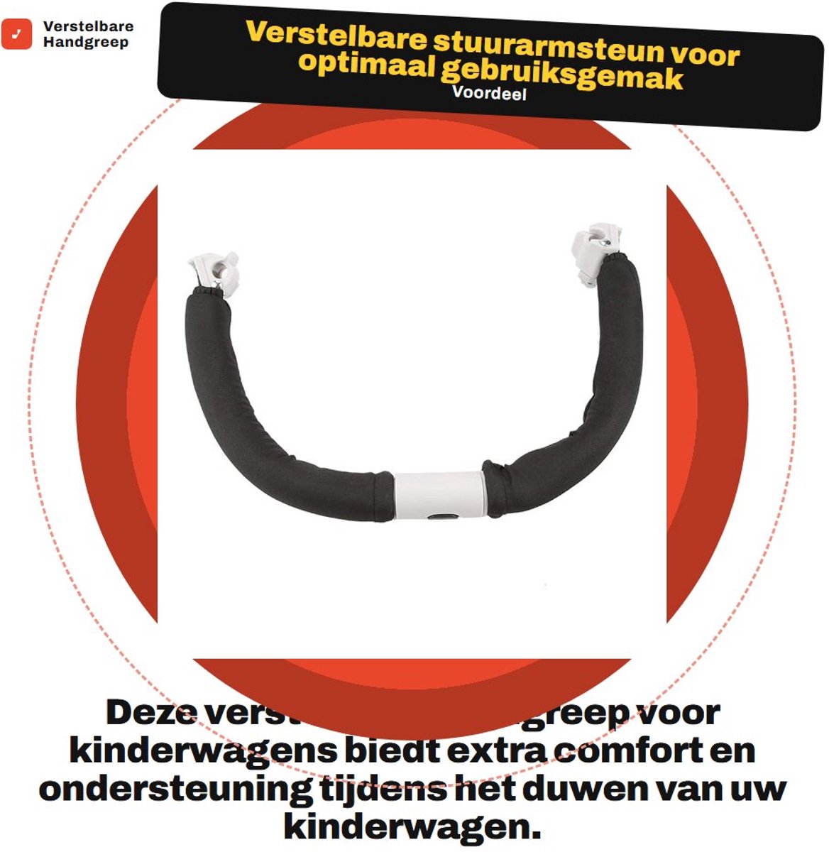 Dailygoods- Handgreep Universele Kinderwagen - Vervangende Armsteun - Bumper Bar - Duurzaam Materiaal - Probleemloze Winkelervaring