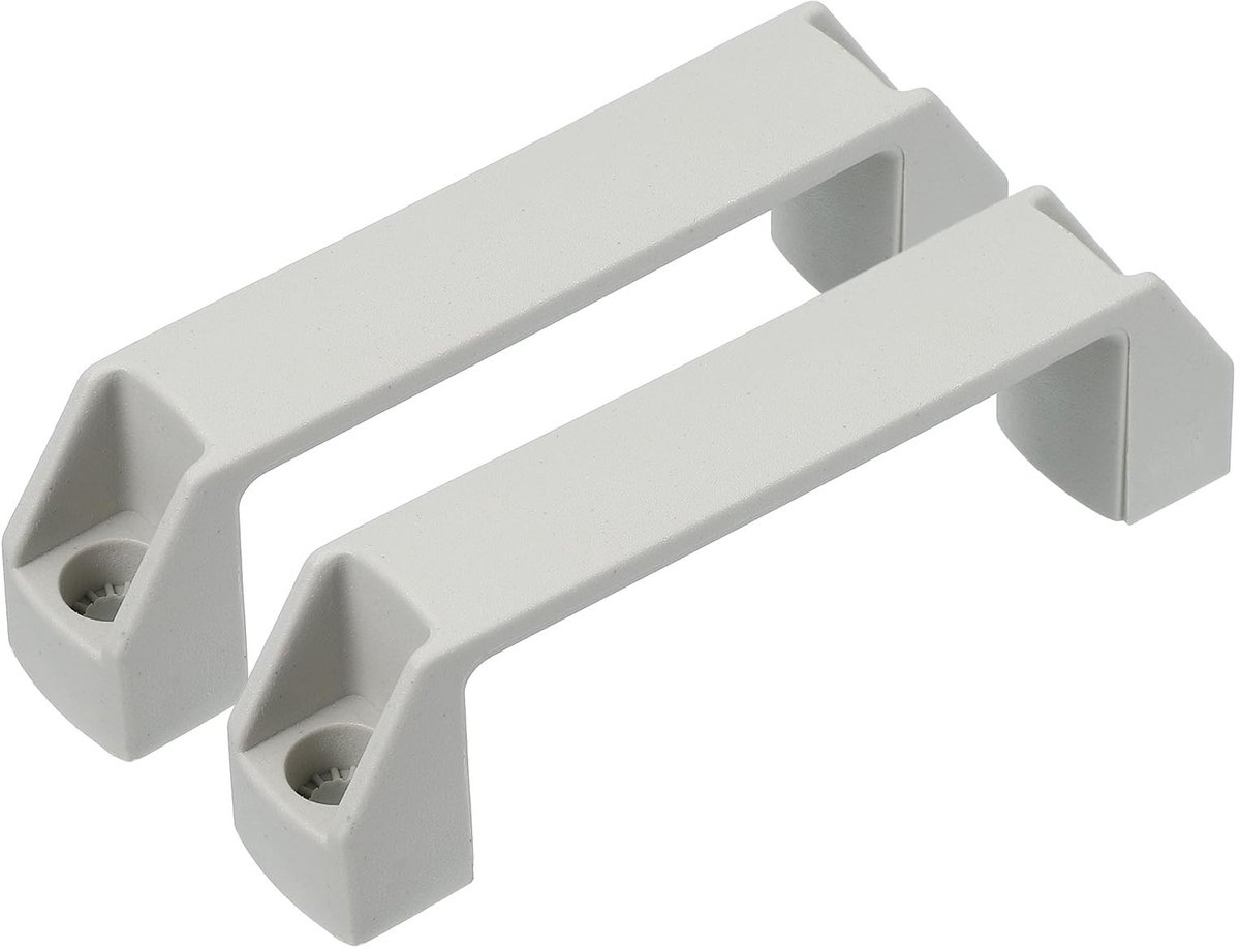 Dailygoods - PATIKIL Plastic trekgrepen 120 mm gatcentra, 2 stuks vierkante ladetrekkers keukenhardware voor bagage, mechanische apparatuur, deurkast, handvat, grijs