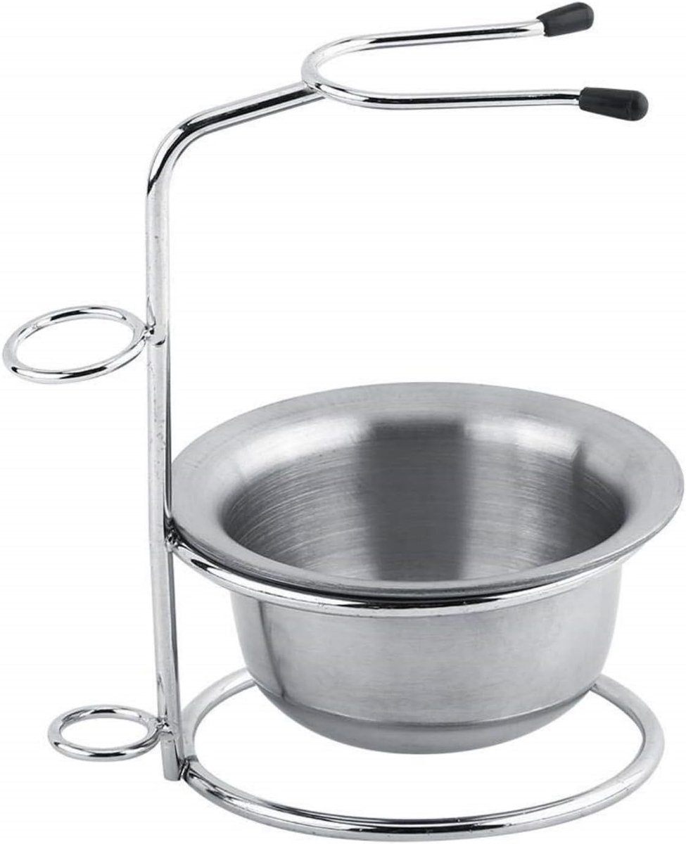 Complete Scheerset voor Mannen - RVS Scheerkwast, Scheerzeep Kom en Veiligheidsscheermes voor de Perfecte Scheerervaring