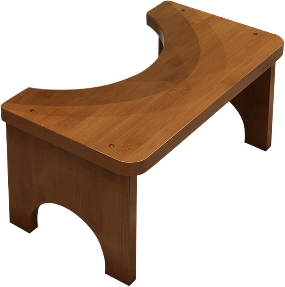 Toiletkruk Hout - Poepkruk Stap - Comfortabel Zitten - Geoptimaliseerde Zithoek - 37x20x17 cm - Thee Bruin