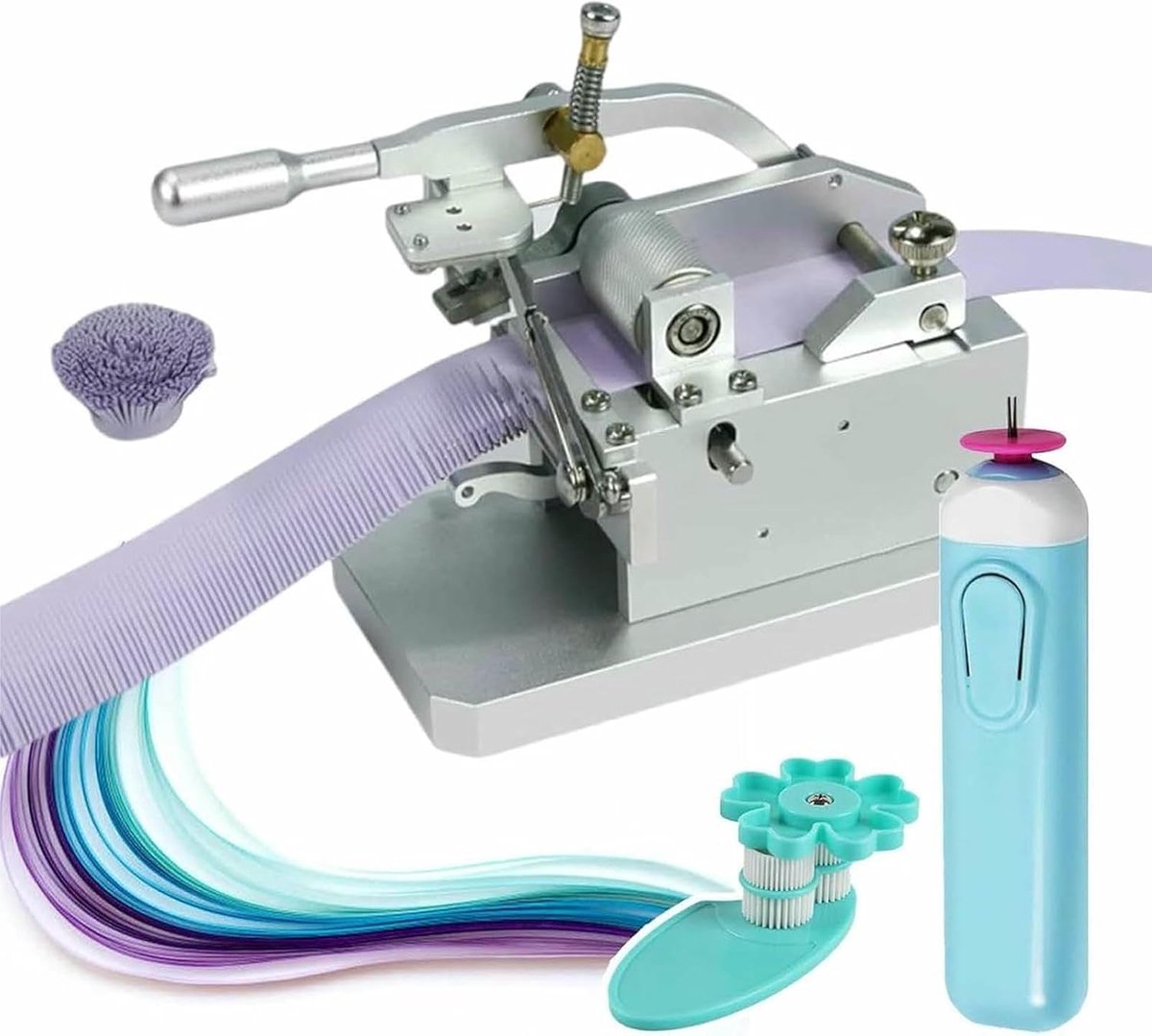 Papier Snijmachine - Knutsel Tool - Papier Creaties Maken - Verstelbare Fringe - 0.3 tot 4 mm - Rose Rood