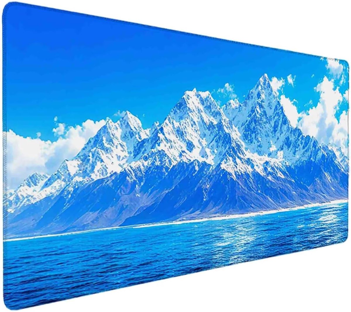 Grote muismat - Bureauonderlegger - Comfortabel werken - Antislip rubberen basis - 90 x 40 cm - Blauw berglandschap