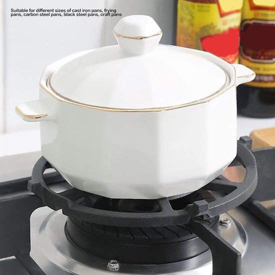 Dailygoods- Gasring Antislip - Gietijzeren Fornuisplaat - Koffiepot Stand - Kookplaat Reducer - Draagbaar - Robuust en Duurzaam - Wokring van Dailygoods — afbeelding 5