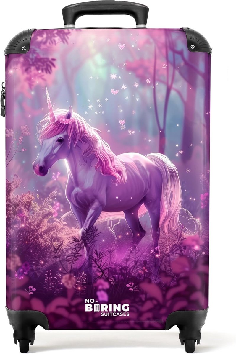 SnelShoppen - Handbagage Koffer met Wielen - Unicorn Kindersuitcase 55x40x20cm - Ultralicht 2.6 kg - Ideaal voor Vliegveld, Reizen en Kinderen