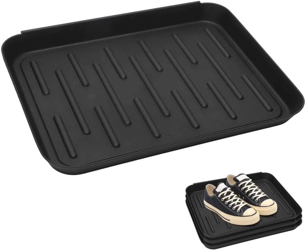 SnelShoppen - 3 Pcs Schoen Tray, Kleine Schoenmat, Schoen Rack, Coaster, 35 x 27 x 2.5 cm, Afvoermat, Bakmat, Honden Voedingsmat, Verf Tray