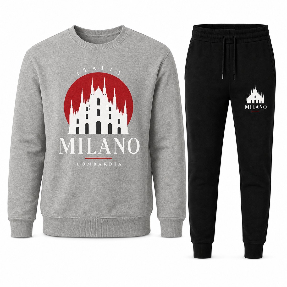 Trainingspak Heren - Sweater Heren - Comfortabele Tracksuit Heren - Milano Italy - Grijs - 3XL