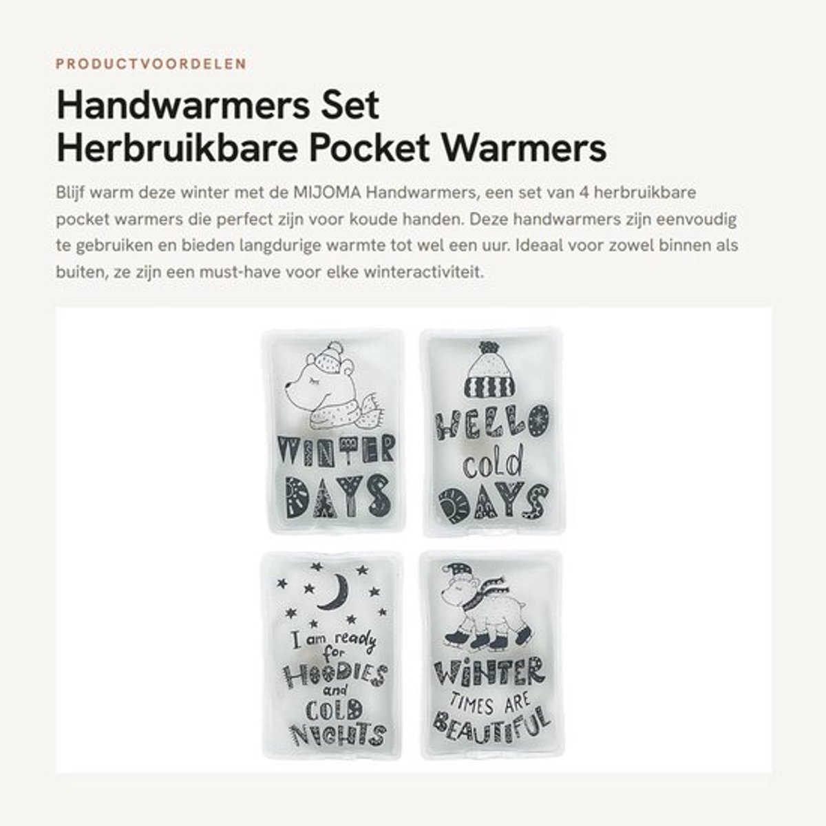 Handwarmers Oplaadbaar - Herbruikbaar - Set van 4 - Huidvriendelijke Kunststof Hoes - Tot 55 °C - Perfect voor Koude Dagen - Zakwarmers