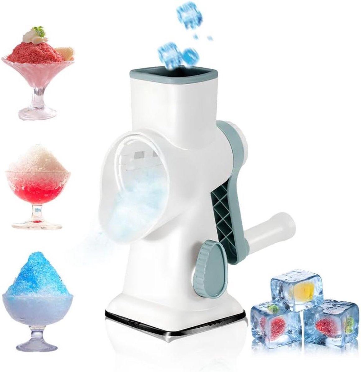 IJsmachine Handmatig - Ijsmaker crusher - Cocktails maken - Dubbele rij messen - Niet gespecificeerd - Wit