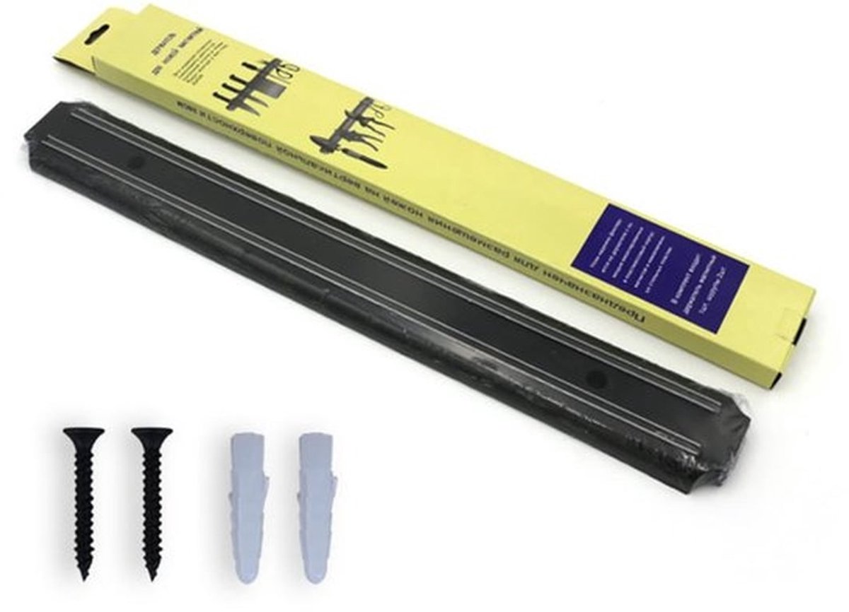 Messenbalk Ruimtebesparend - Magnetische Meshouder - Rubber/Plastic - 38 x 4,8 x 1,4 cm - Ingebouwde Magneet - Schokbestendig - Messenrek