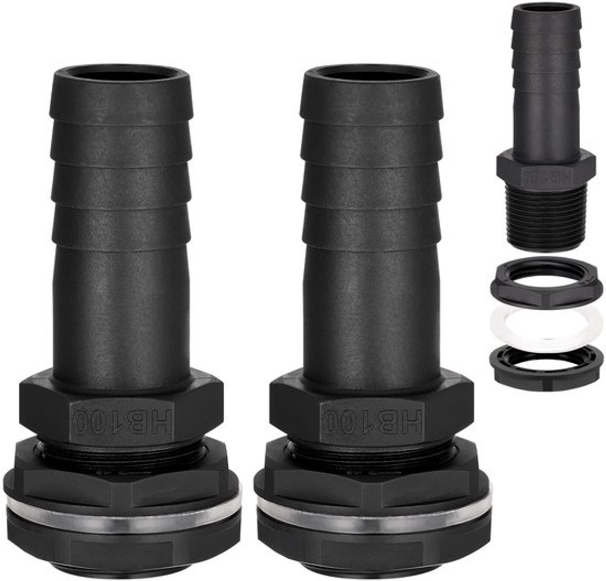 Waterpeuk 25 mm - Tuinwatertank Connector - Overloopventilatie - Koppelende Pijpconnector - Kunststof - Geschikt voor Regentonnen - Regentonconnector