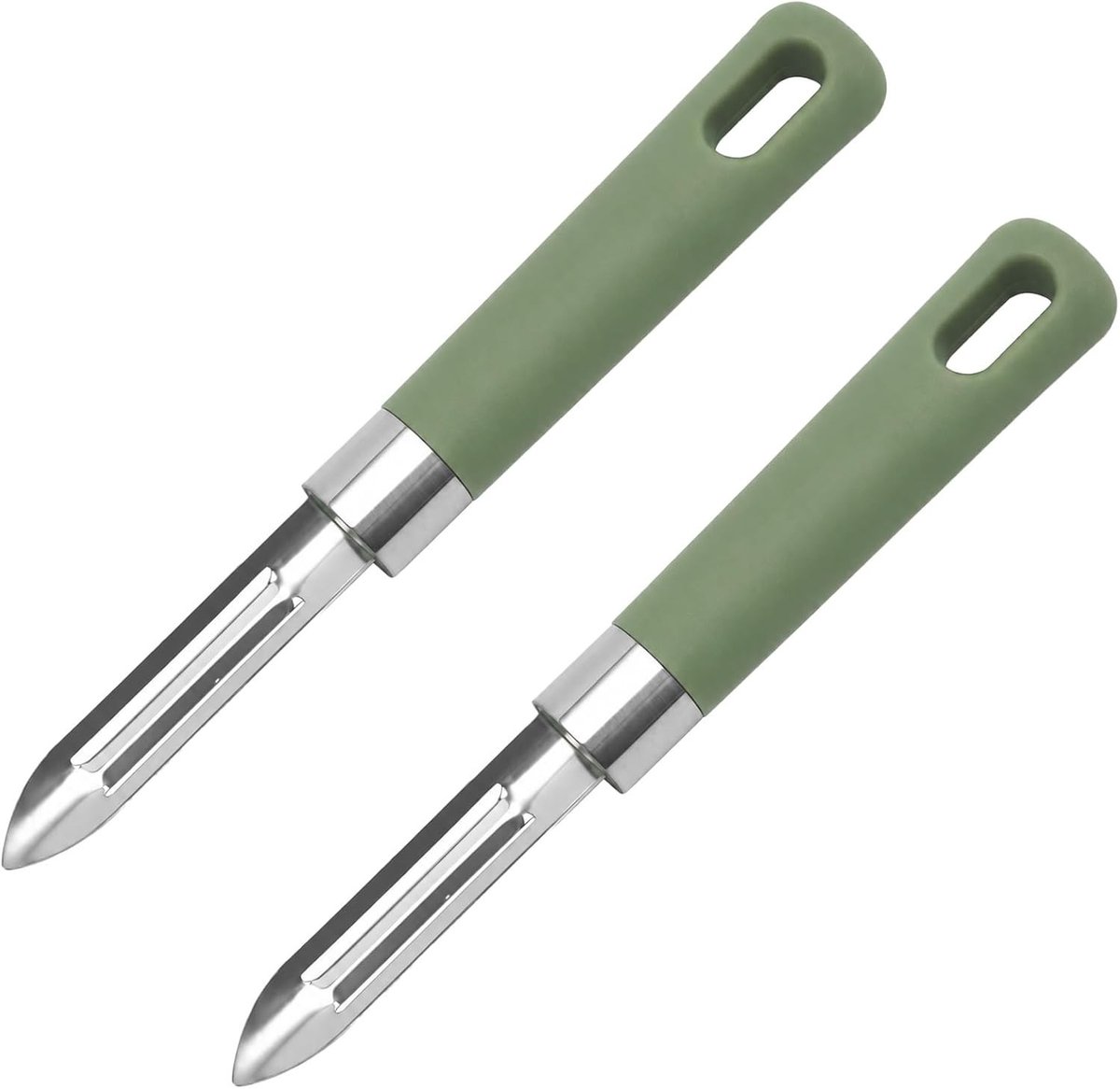 Ergonomische antislip groente- en fruitschiller, roestvrijstalen aardappelschiller voor duurzaam gebruik, 2 stuks voor gezonde bereiding