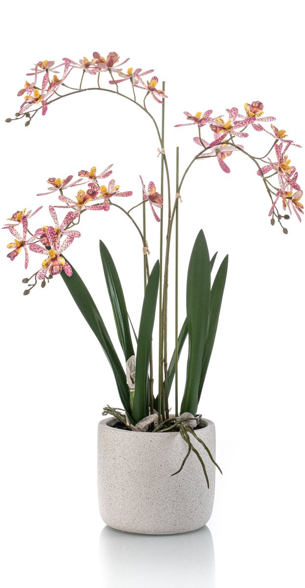 Emerald Kunstplant Orchidee in pot 56cm roze - Kunstplant voor binnen