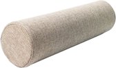 Rond nekkussen van traagschuim, cilindrisch cervicaal rolkussen met linnen rits, kussen voor bank, armleuning, rugleuning, hoofdtaille, benen ondersteuning (camel, 60 x 20 cm)