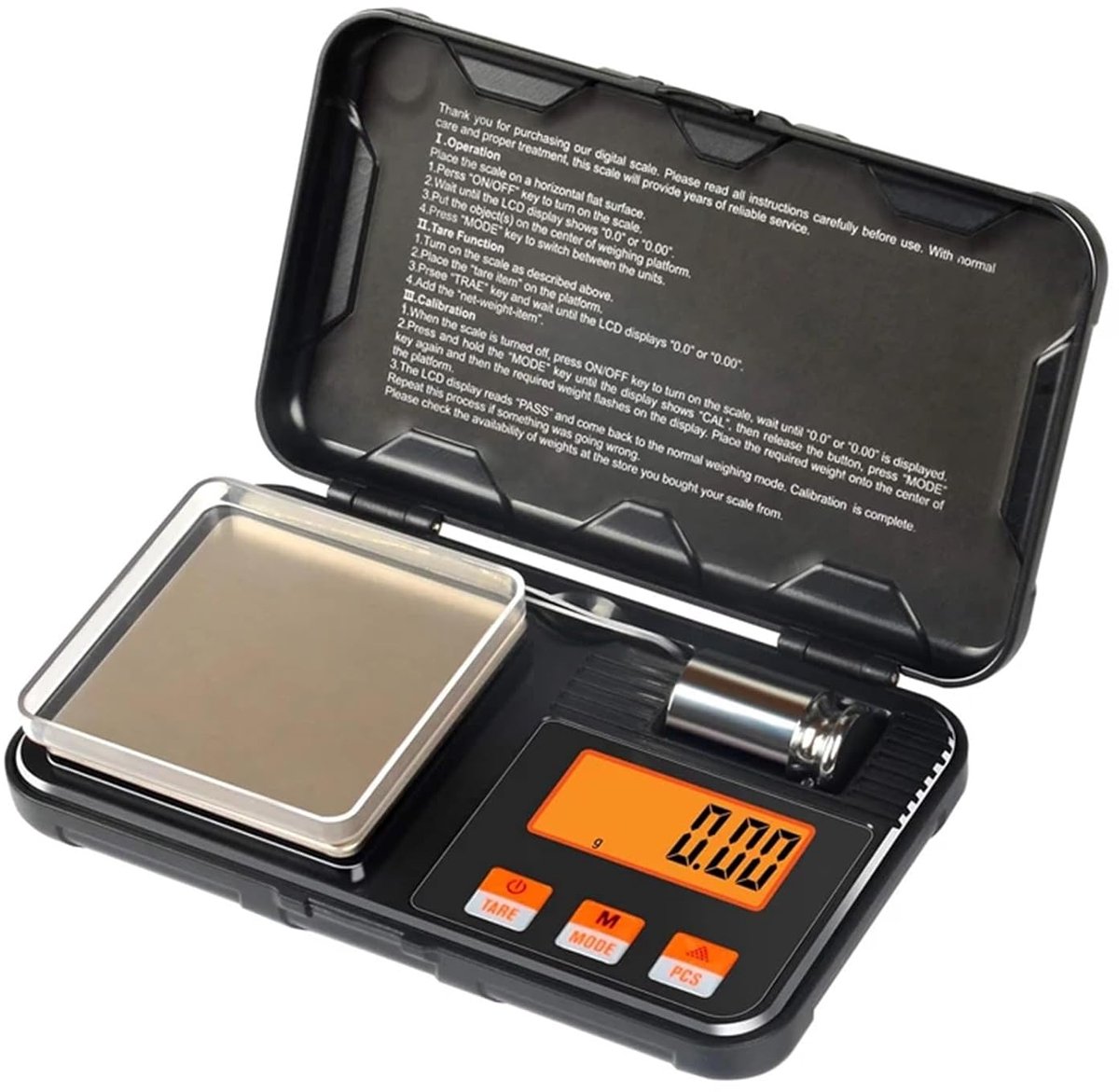 Elektronische digitale weegschaal, mini precisie professionele zakweegschaal Geschikt voor kalibratiegewichten van 200 g x 0,01 g (200 g x 0,01 g).
