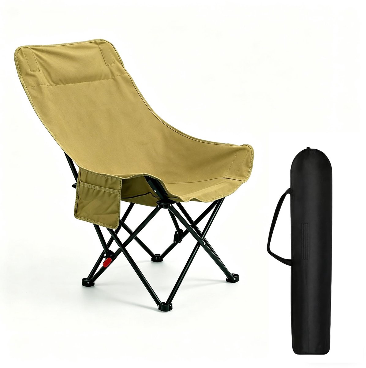 SnelShoppen - Chingcoo Campingstoel, Lichtgewicht Opvouwbare Klapstoel, Hoge Rugleuning, Draagkracht 130 kg, Ideaal voor Outdoor, Wandelen, Picknick,