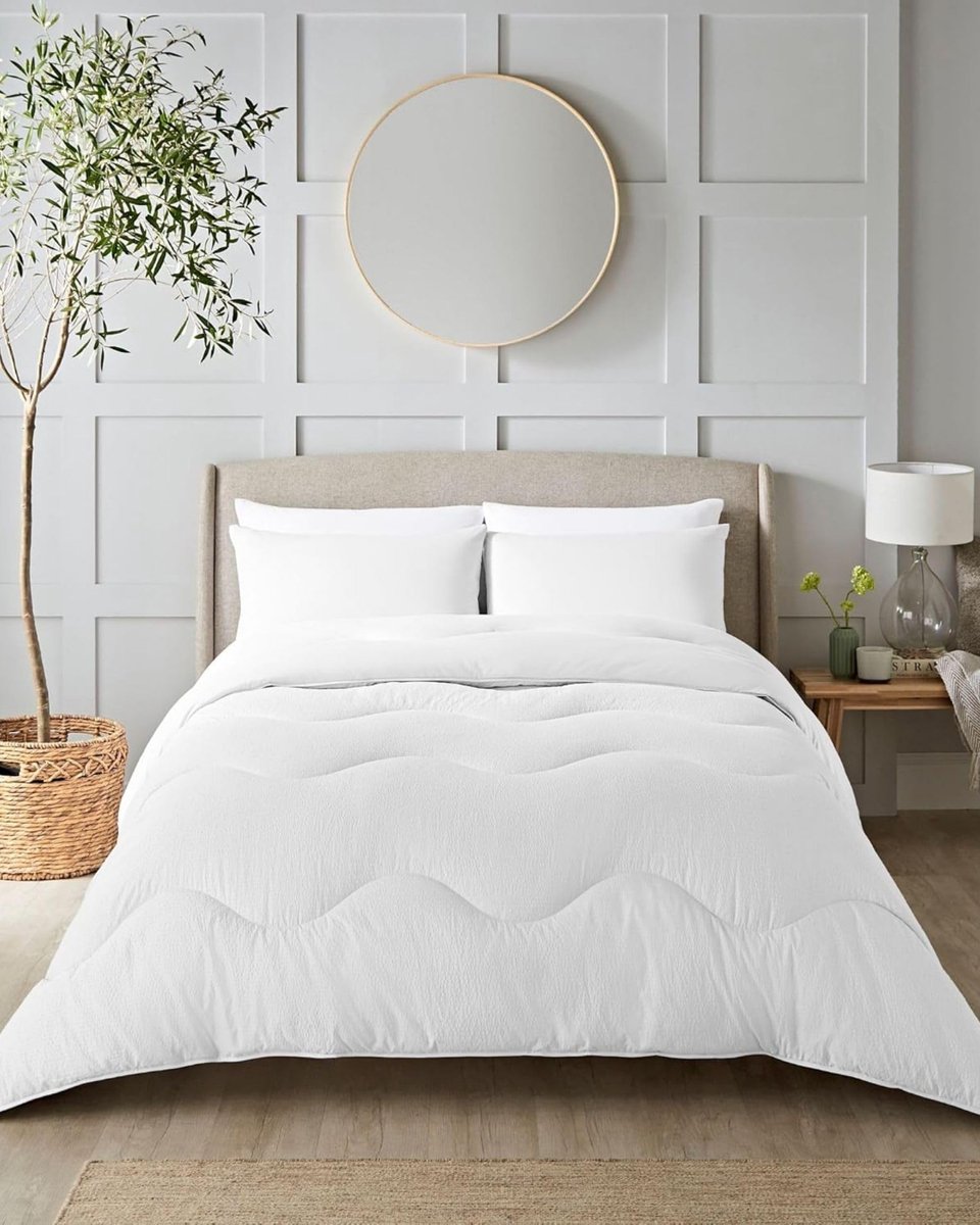 SnelShoppen - Dekbed Set zonder Overtrek, 4,5 TOG, Hypoallergeen, Machinewasbaar, Smartfil Vezel, Kussenslopen, Geavanceerde Comfort, Polar White, Ide