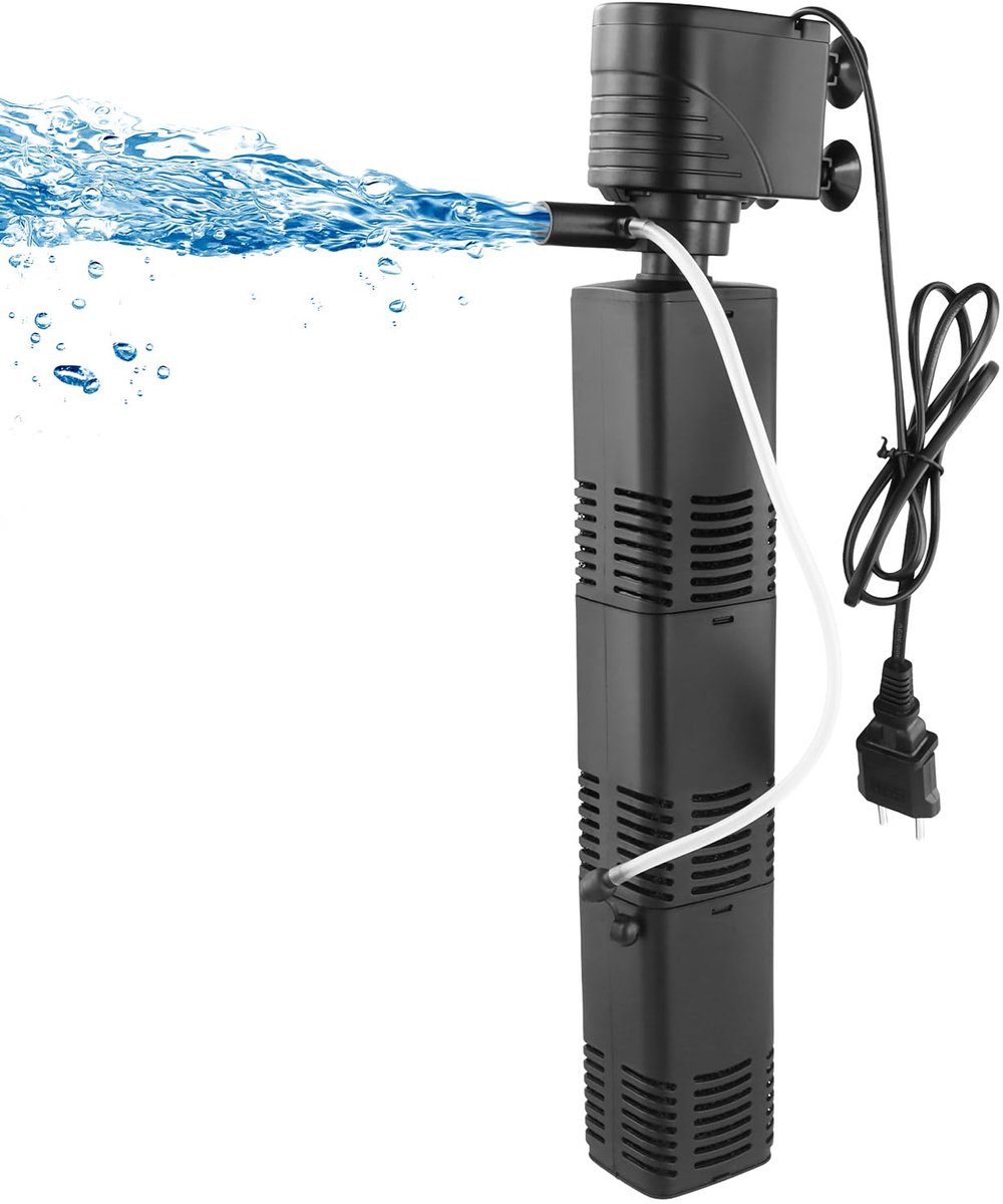 SnelShoppen - Aquariumfilterpomp 2000L/h 30W - Organisch Sponsfilter met Lift van 1,5m - Vijverpomp & Aquariumaccessoires voor Tuin en Aquaria