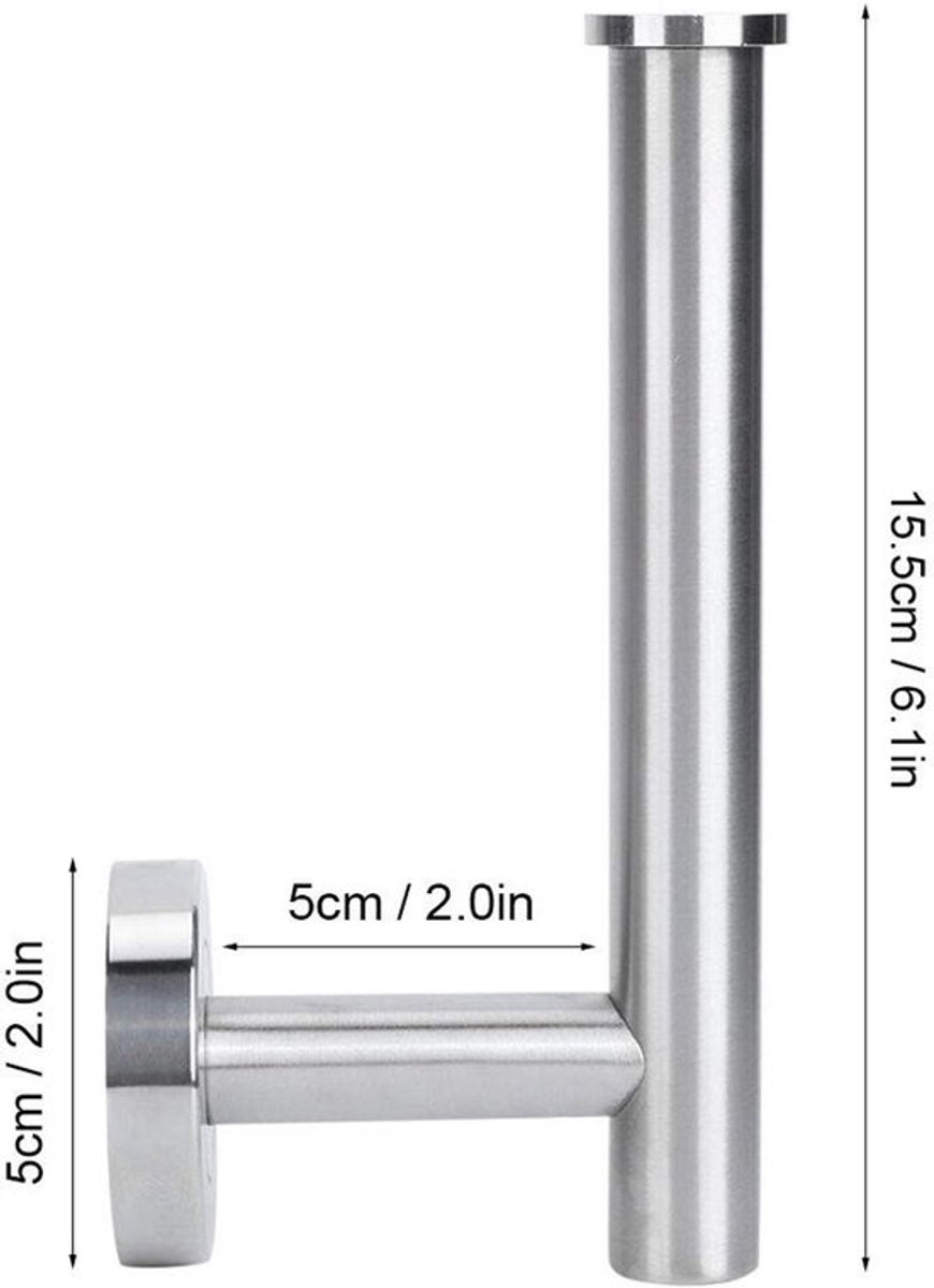 Toiletrolhouder 304 Roestvrij Staal - Wandmontage - Weefselhouder - Modern - Antislip - Gewicht 212 g - Tissuehouder