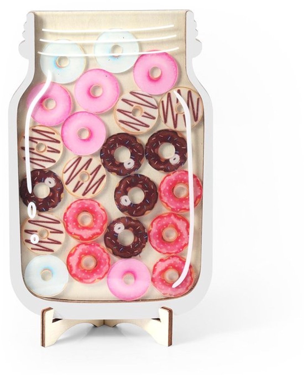 Beloningspot Magnetisch - Beloningssysteem Kind - 25 Kleurrijke Donuts - Inclusief Beugels