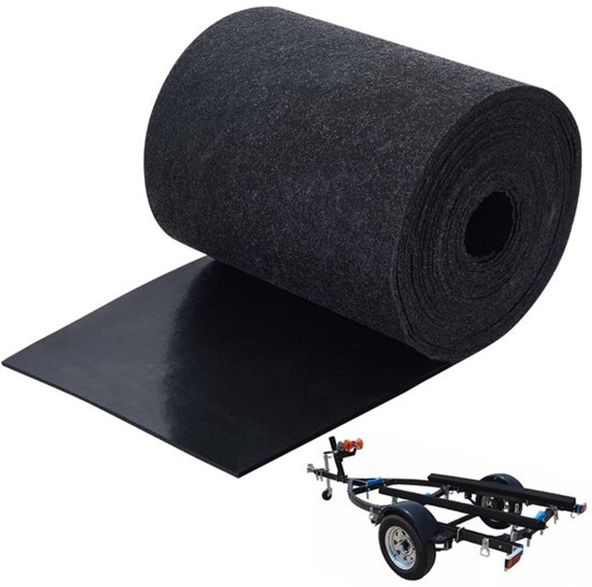 Grijze Boot Trailer Stapeltapijt 8mx20cm - PVC voor Thuis, Auto en Boot