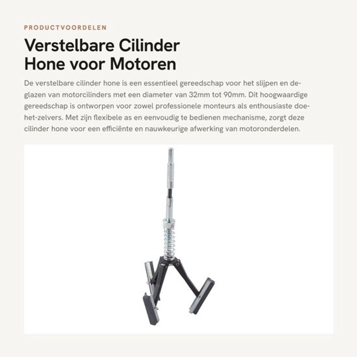 Cylinder Hone - Verstelbaar 32-90mm - 3-Jaw Beugel - Flexibele As - Schuurstenen - Duurzaam Metaal - Cylinder Slijper