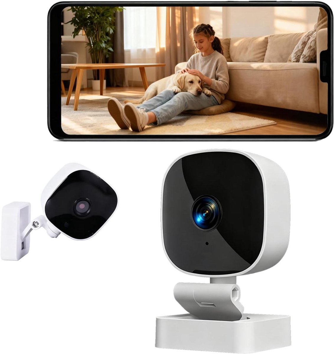 Binnen Beveiligingscamera - Thuiscamera Babyfoon - Huis Dieren Bewaken - 1080P Full HD - 10 Meter Nachtzicht - Wit