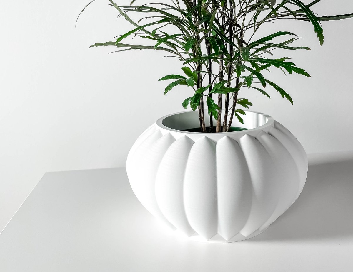 Skushy Bunos Bloempot - Moderne Designpot voor Kamerplanten - Sculpturale Plantenpot voor Woonkamer en Kantoor - Premium Woondecoratie