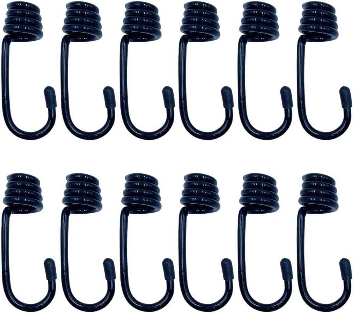 Dailygoods - 12 Stuks Spiraal Haakjes voor Elastische Touwen - Bungee Haken
