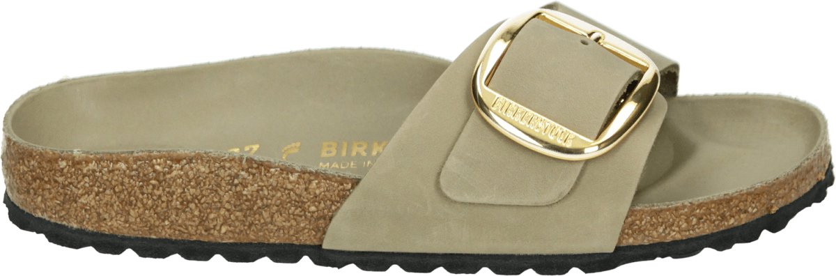 birkenstock MADRID BIG BUCKLE LEATHER Dames slippers Beige
