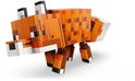 Renard LEGO Minecraft orange, marron et blanc avec des oreilles noires.