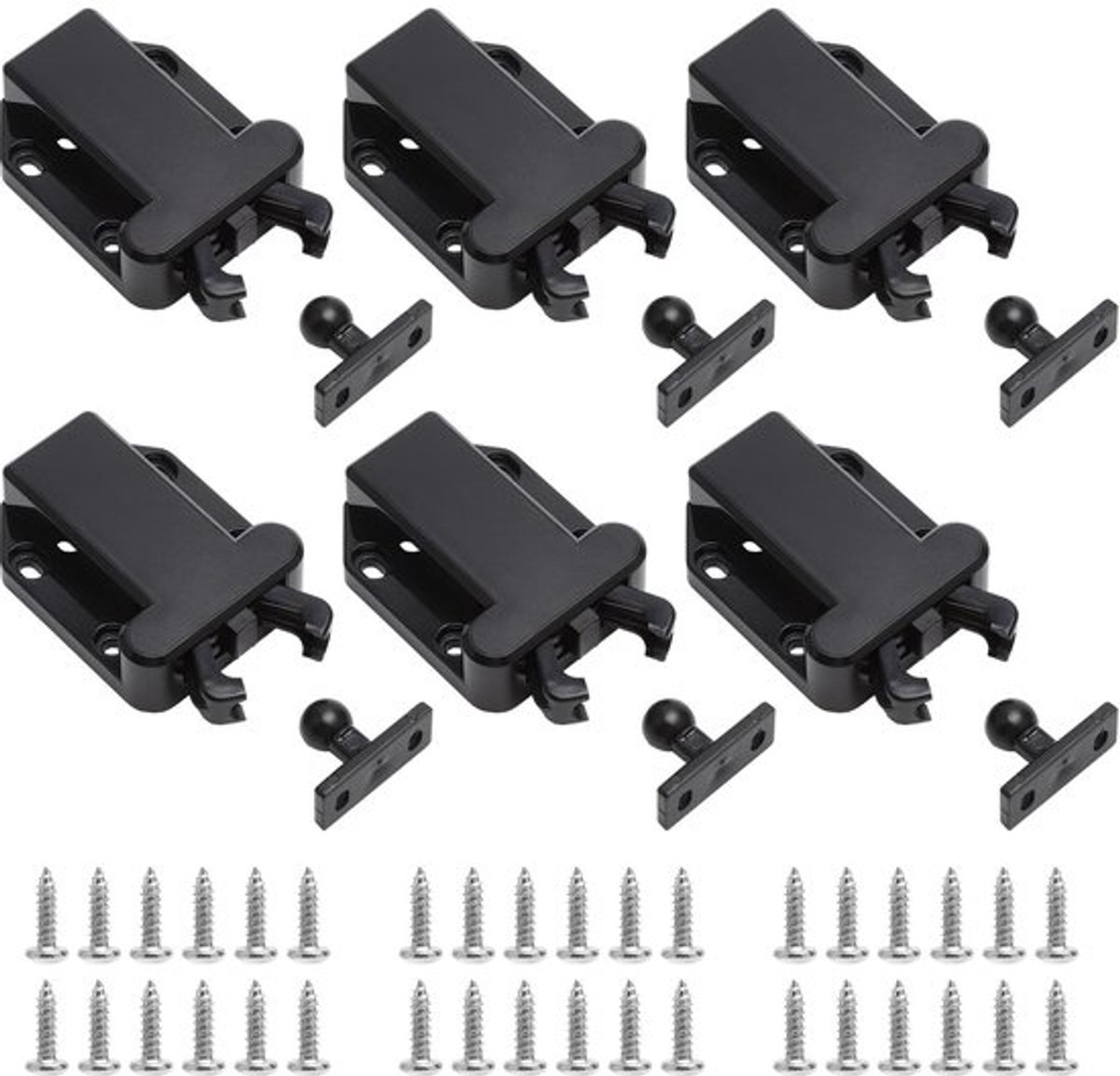 6 Stuks Druksnapper met Schroeven voor Deuren