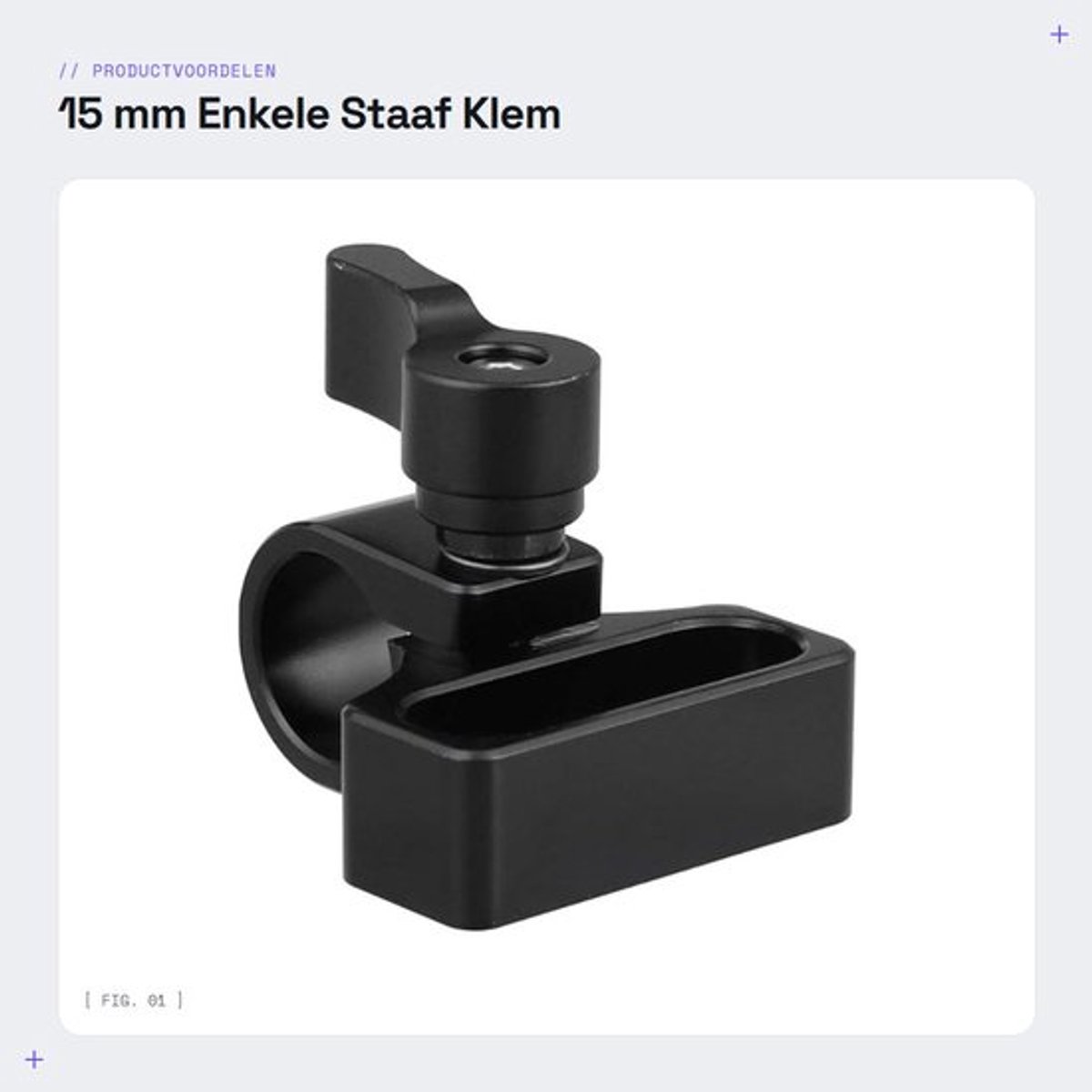 Verlengadapter 15 mm - Enkele Staafklem - 1/4"-20 Montagegroef - DSLR Accessoire - Schokbestendig - Duurzaam en Flexibel - Cameraaccessoire