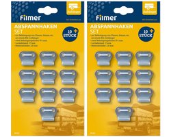 20x Metalen spanhaak dekzeilhaak aanhangernet nethaak aanhanger dekzeil net