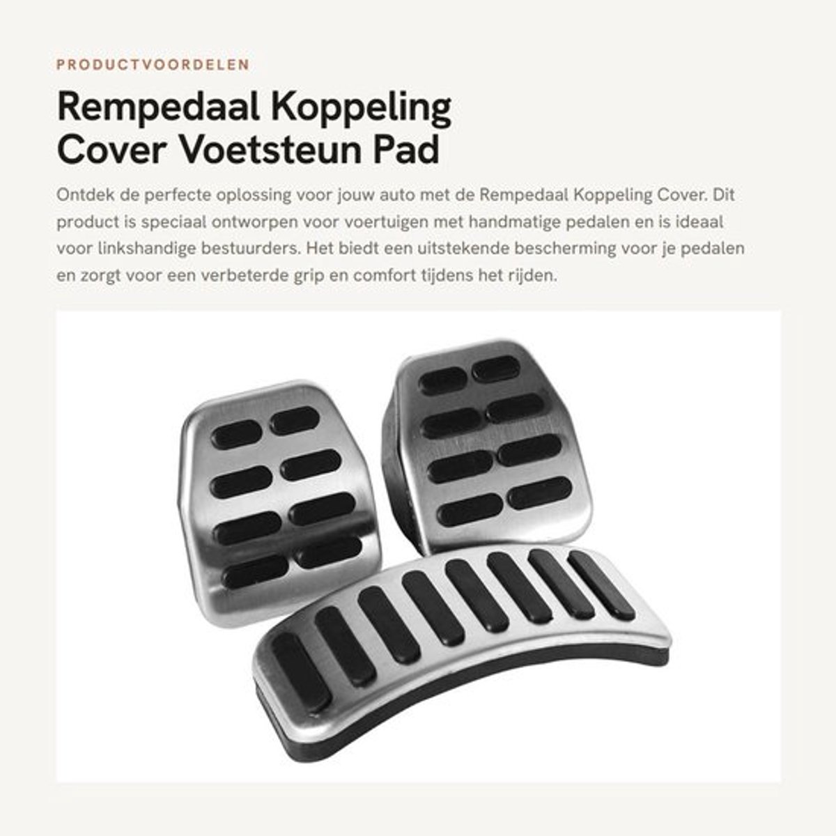 Rempedaal Hoogwaardig Materiaal - Koppeling Stop Pad - Voetsteun Set - Handmatige Pedalen - Duurzaam - Geschikt voor Linkshandige Aandrijving