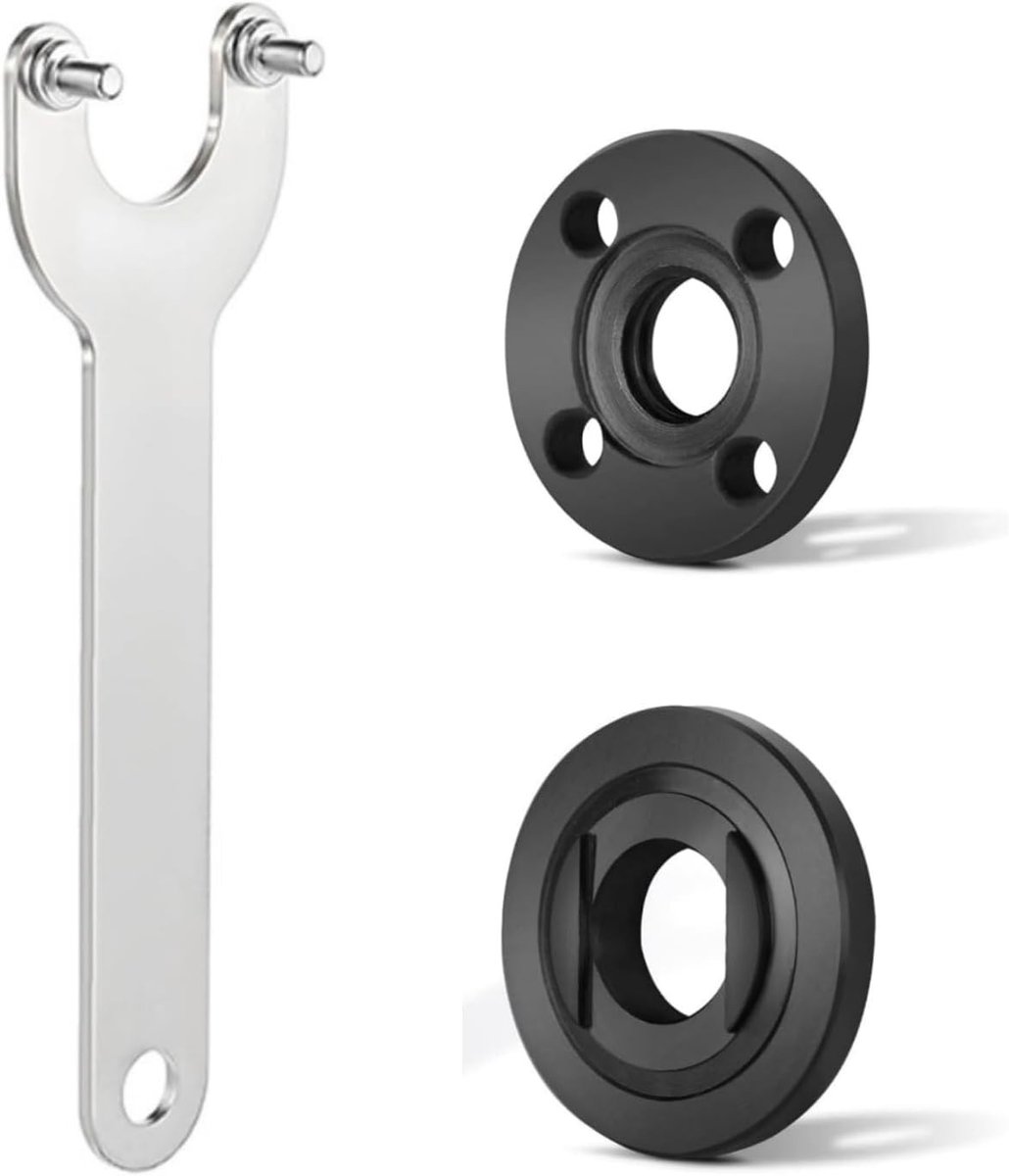 Flensmoer en Sleutel voor Haakse Slijper, Snelle Vergrendelingsflensmoeren, Reserveonderdelen voor 4.5" en 5" Slijpers, 3 Stuks