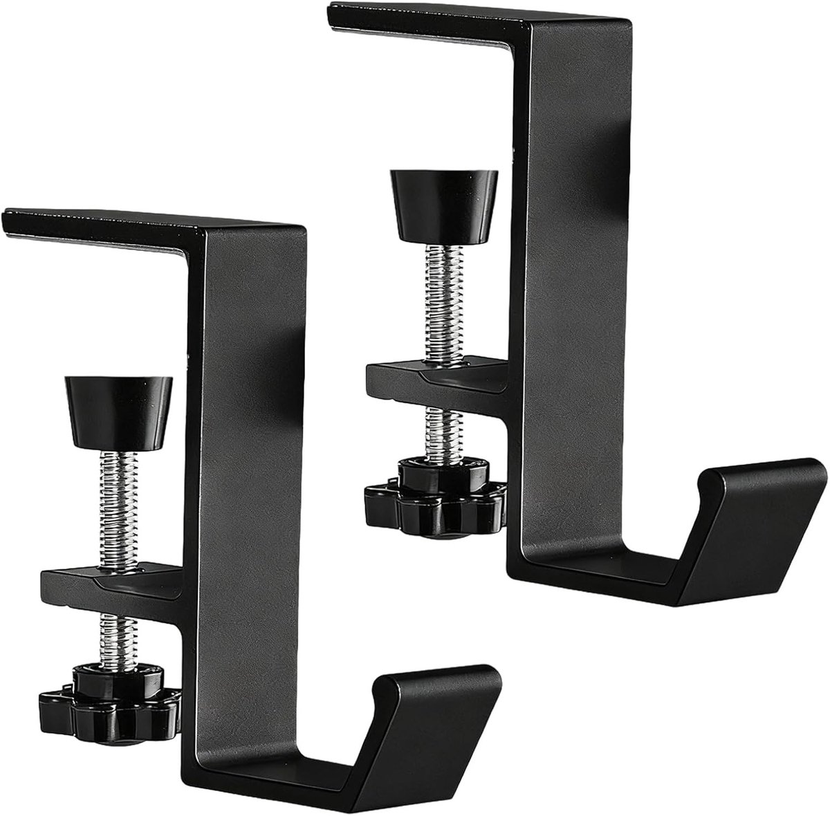 Set van 2 multifunctionele headsethouders voor bureau-opslag, verstelbare hoofdtelefoonstandaard, perfect voor accessoires zoals sleutels, horloges en brillen (zwart)