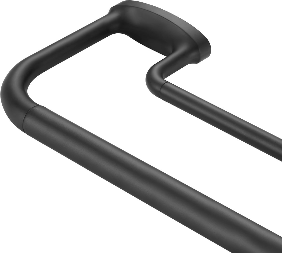 SnelShoppen - Dubbele Gordijnroede Verstelbaar 71-142 cm - Aluminium, Zwart - 2,5 cm Binnenstang, Eindstukken en Houders, Perfect voor Woonkamer, Slaa