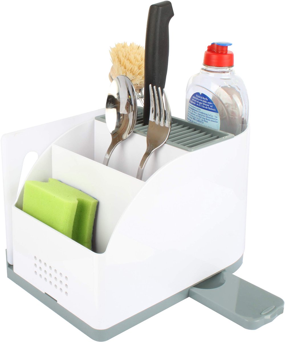 SnelShoppen - SEECODE 20176 5-in-1 Keukengereedschap-Organizer - Kunststof Keukenorganizer voor Gootsteen en Keuken - Universeel Messenblok voor Beste