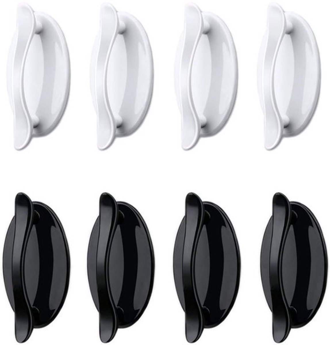 Handvat 8 Stuks - Zelfklevend - Deurgreep - Universeel - ABS-Kunststof - 2 Kleuren - 82x49x29mm