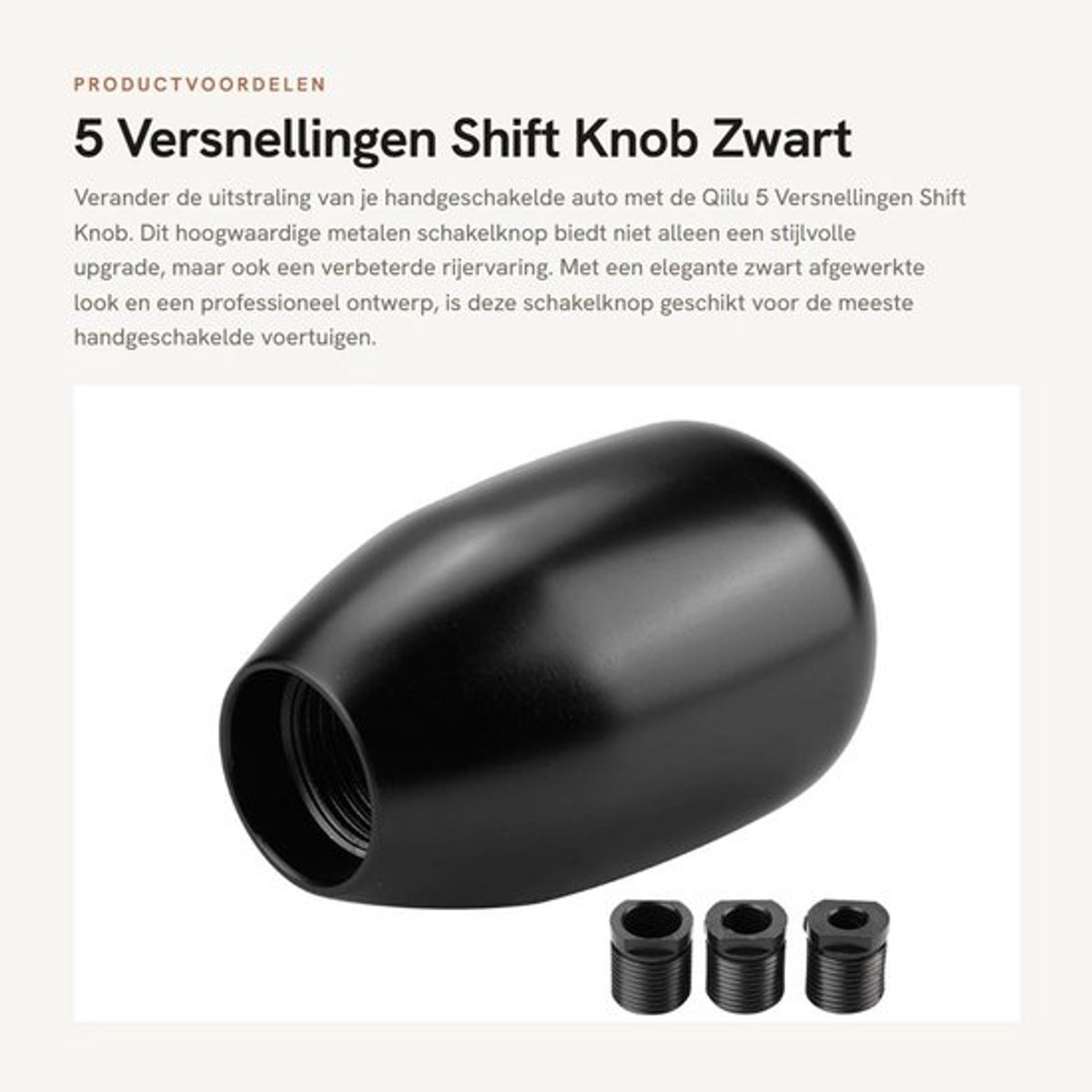 5 Versnellingen Shift Knob - Zwart Metaal Voor Handgeschakelde Voertuigen