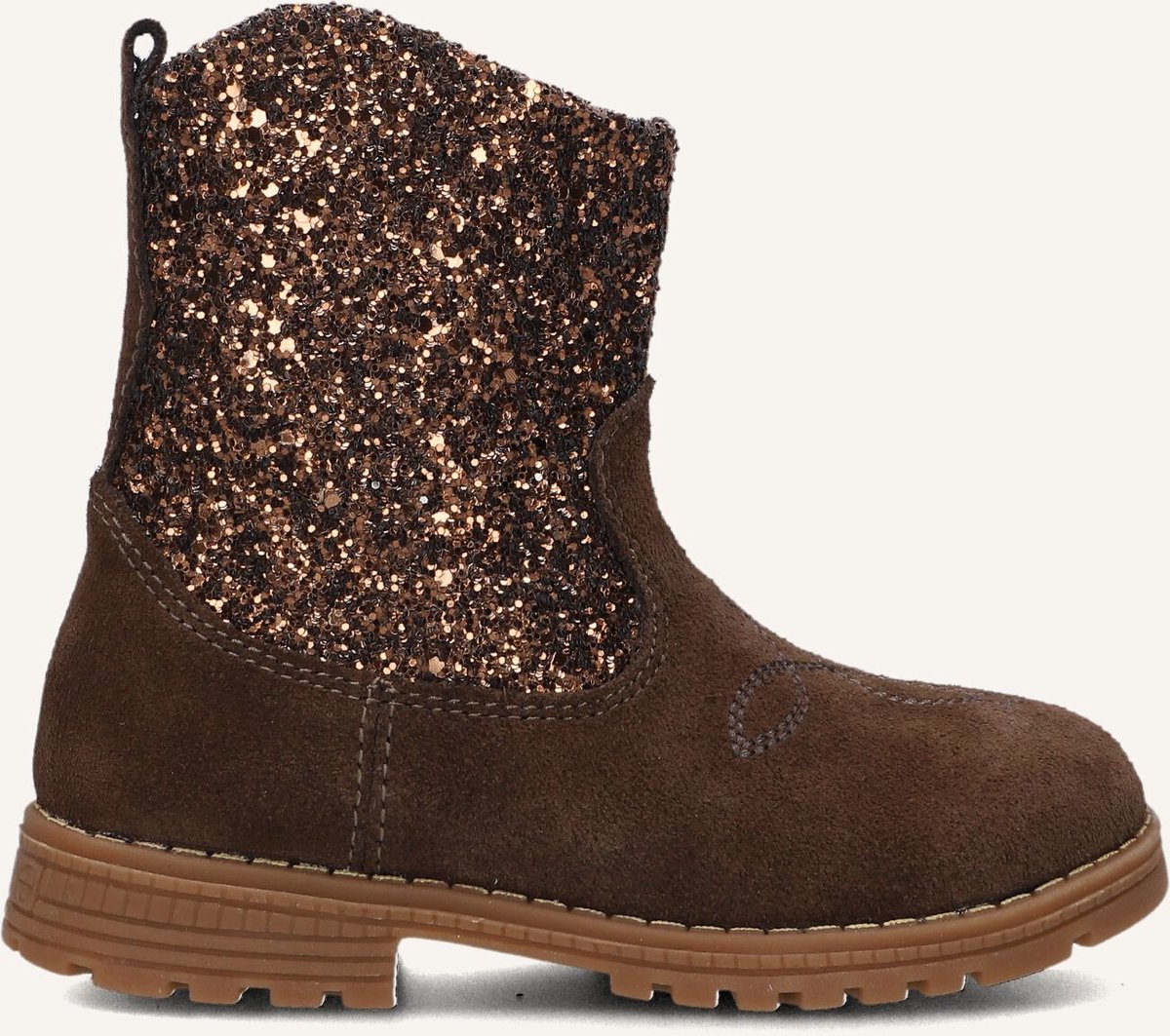 Ton & Ton Brigitte Enkellaarsjes - Enkelboots met rits - Meisjes - Bruin - Maat 22