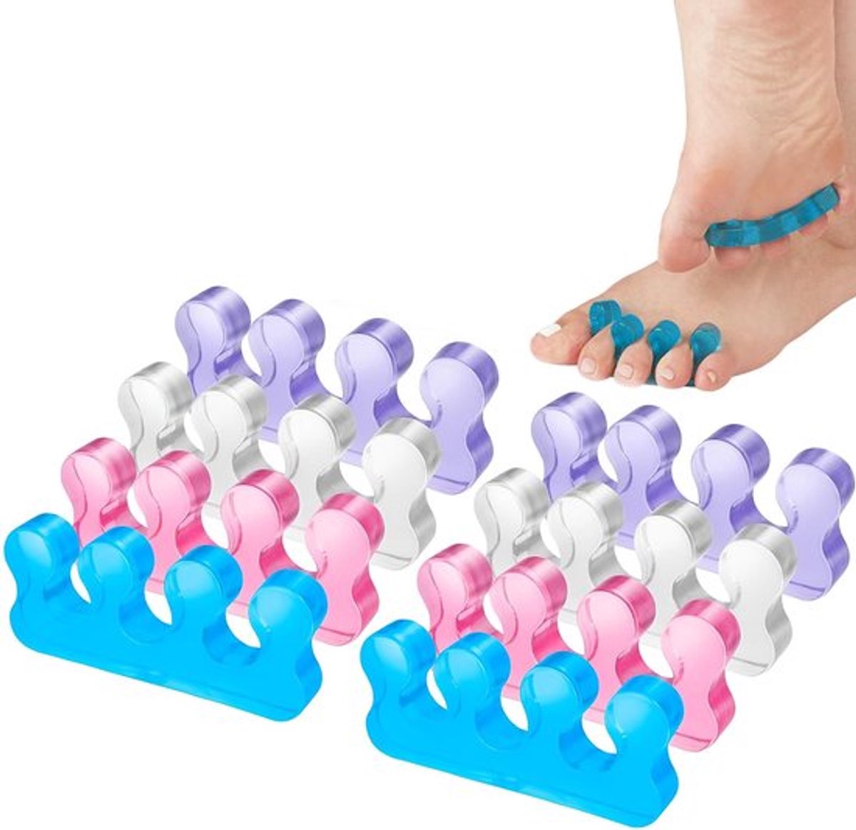 Teenspreider 8 Stuks - Siliconen Teenbeschermer - Flexibele Teenspreider - Pedicure - Herbruikbaar - Comfortabel Ontwerp - Teennagelscheider