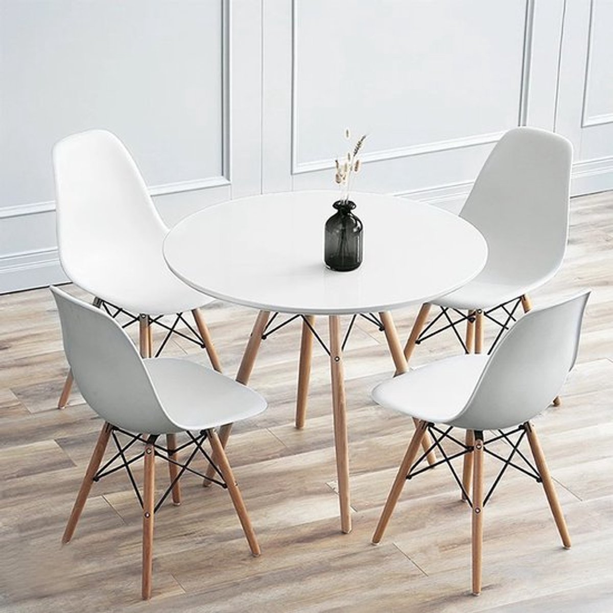 Ronde eettafel, eenvoudige ronde tafel, eetkamermeubilair, 70 cm ronde witte eettafel, ont
